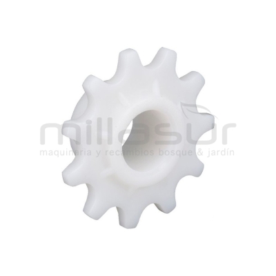 PIÑON PLASTICO TENSOR CADENA GRUPO TRACCIÓN CASTEL G. TC102. TC122 (11 DIENTES) - motoscamaralweb.com