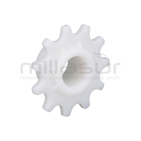 PIÑON PLASTICO TENSOR CADENA GRUPO TRACCIÓN CASTEL G. TC102. TC122 (11 DIENTES) - motoscamaralweb.com