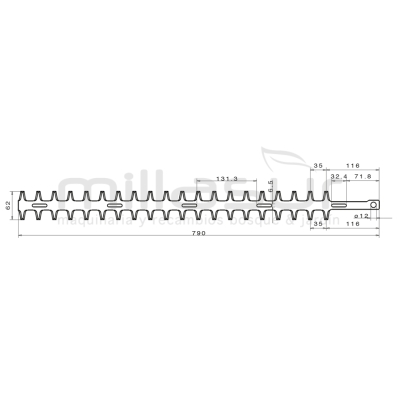 PEINE CORTASETOS INTERIOR 790MM ADAPTABLE A ALPINA TS25 ... - motoscamaralweb.com