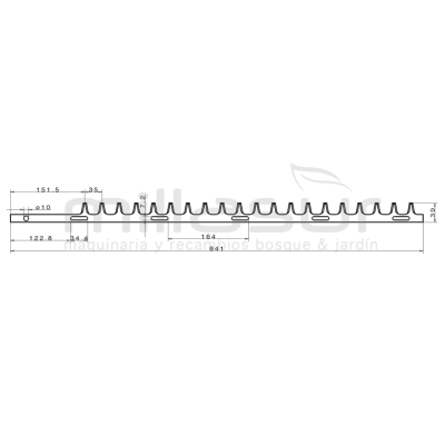 PEINE CORTASETOS INTERIOR 841MM ADAPTABLE A KAAZ TM310. TM3100 K ... - motoscamaralweb.com