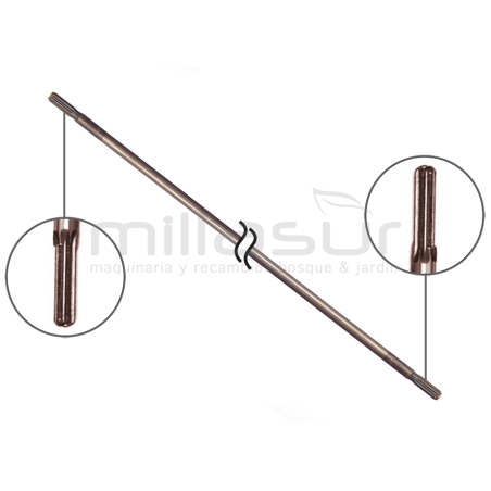 EJE TRANSMISION DESBROZADORA - 7estr 1545mm ( BARRA 24 mm) - motoscamaralweb.com