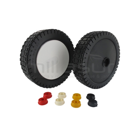 RUEDA UNIVERSAL CORTACESPED 200mm - REDUCTORES DE 8. 10. 12. 12.7mm - motoscamaralweb.com