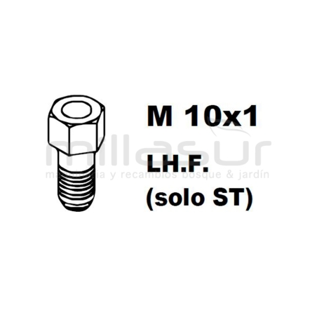 ADAPTADOR PT130 10x1.00 Izq/Hembra (SOLO STIHL) - motoscamaralweb.com