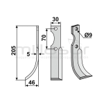 CUCHILLA MOTOAZADA HONDA F300 205x46 IZQUIERDA - motoscamaralweb.com