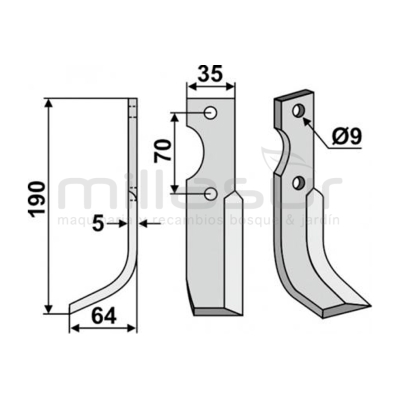 CUCHILLA MOTOAZADA 190x35 DERECHA - motoscamaralweb.com