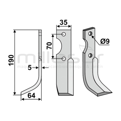 CUCHILLA MOTOAZADA 190x35 IZQUIERDA - motoscamaralweb.com