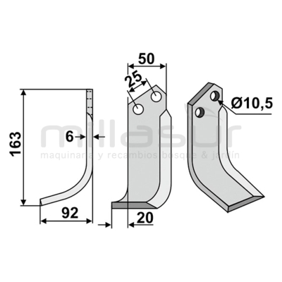 CUCHILLA MOTOAZADA BERTOLINI - FERRARI 163X92 DRCH - motoscamaralweb.com