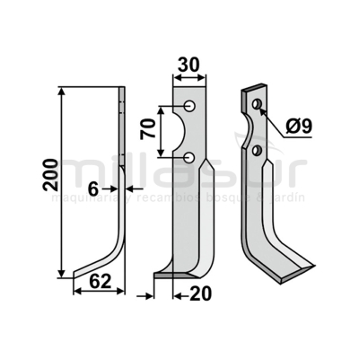 CUCHILLA MOTOAZADA UNIVERSAL 200X62 DRCH - motoscamaralweb.com