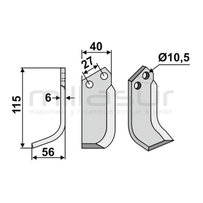 CUCHILLA MOTOAZADA 115x56 DCHA. - B.C.S. - motoscamaralweb.com