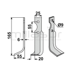 CUCHILLA MOTOAZADA 165x55 IZQ - GRILLO - AGRIA - ISEKI - motoscamaralweb.com