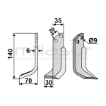 CUCHILLA MOTOAZADA 140x6x35 IZQ - GRILLO - motoscamaralweb.com