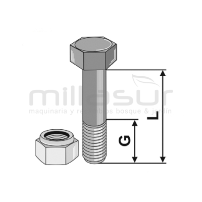 PACK DE 10 TORNILLOS CON TUERCAS PARA CUCHILLA MOTOAZADA - motoscamaralweb.com