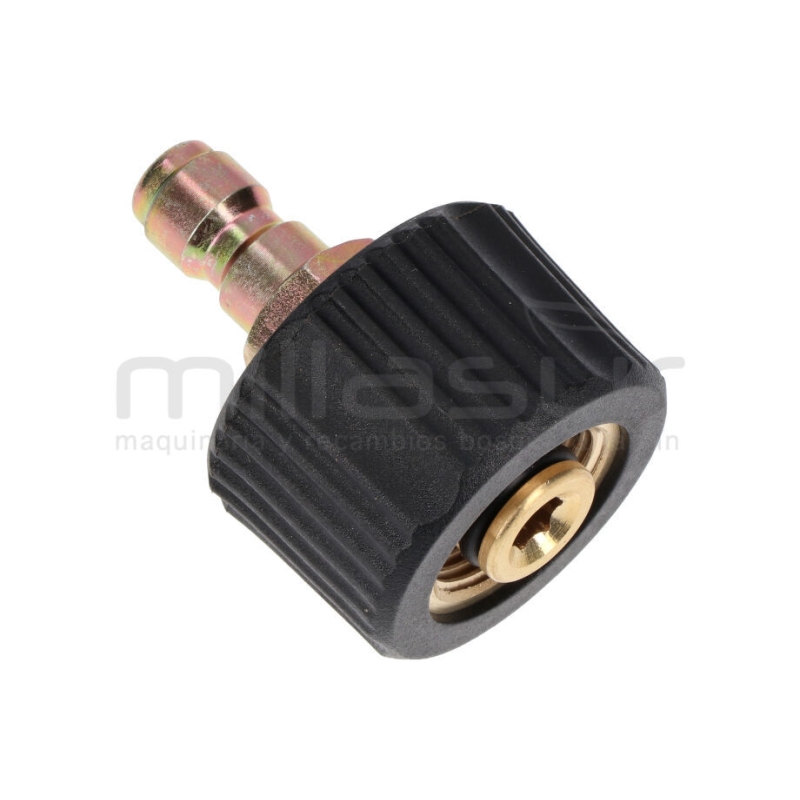 CONECTOR MANGUERA HIDROLIMPIADORA 22MM HEMBRA - 1/4 MACHO RAPIDO - motoscamaralweb.com
