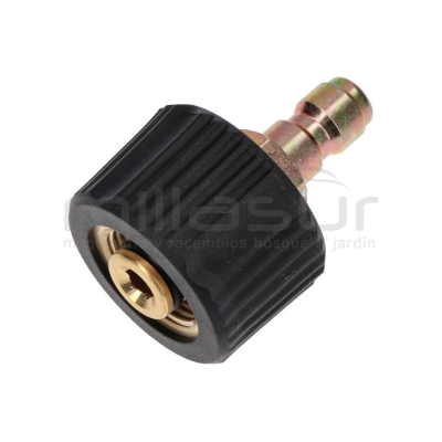 CONECTOR MANGUERA HIDROLIMPIADORA 22MM HEMBRA - 1/4 MACHO RAPIDO - motoscamaralweb.com