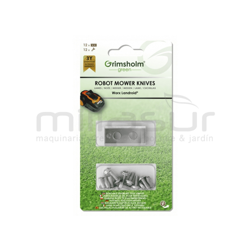 JUEGO 12 CUCHILLAS Y TORNILLOS ROBOT CORTACÉSPED ADAPTABLE A WORX LANDROID ... - motoscamaralweb.com