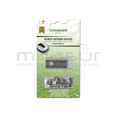 JUEGO 9 CUCHILLAS Y TUERCAS ROBOT CORTACESPED HONDA MIIMO - motoscamaralweb.com