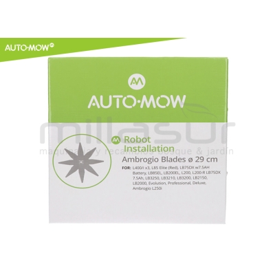 CUCHILLA ROBOT CORTACESPED WIPER - AMBROGIO - OUTILS - 29CM - 8 PUNTAS - motoscamaralweb.com