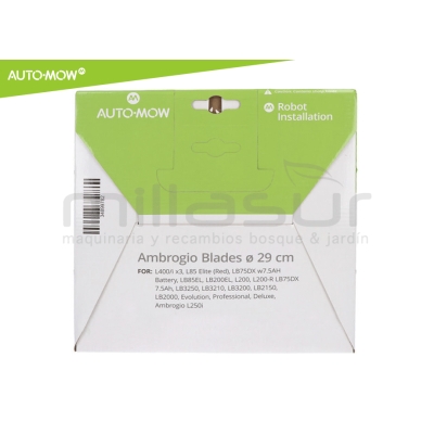 CUCHILLA ROBOT CORTACESPED WIPER - AMBROGIO - OUTILS - 29CM - 8 PUNTAS - motoscamaralweb.com