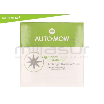 CUCHILLA ROBOT CORTACESPED AMBROGIO L30. L75. L85 - STIGA 125. 127. 223. 225S. 228S. 327 - 8 PUNTAS - motoscamaralweb.com