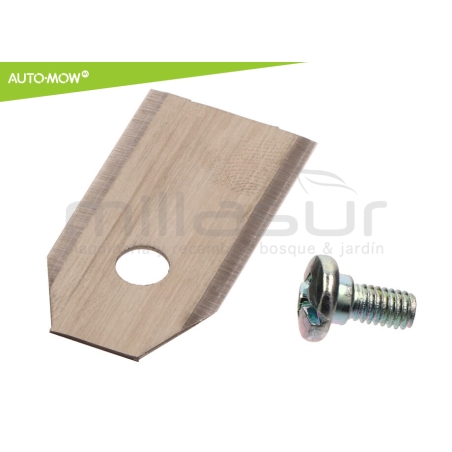 JUEGO 9 CUCHILLAS ALTA DURACION 0.66mm C/ TORNILLOS ROBOT CORTAC. HUSQVARNA - motoscamaralweb.com