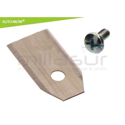 JUEGO 9 CUCHILLAS ALTA DURACION 0.66mm C/ TORNILLOS ROBOT CORTAC. HUSQVARNA - motoscamaralweb.com