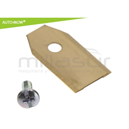 JUEGO 9 CUCHILLAS EXTREMA DURACION 0.75mm C/ TORNILLOS ROBOT CORTAC. HUSQVARNA - motoscamaralweb.com