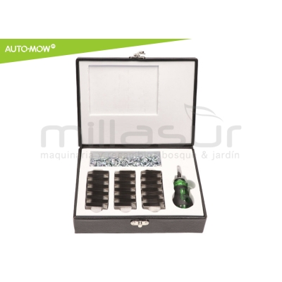 JUEGO 300 CUCHILLAS EXTREMA DURACION 0.75mm C/ TORNILLOS ROBOT CORTAC. HUSQVARNA - motoscamaralweb.com