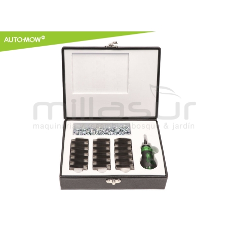 JUEGO 300 CUCHILLAS EXTREMA DURACION 0.75mm C/ TORNILLOS ROBOT CORTAC. HUSQVARNA - motoscamaralweb.com