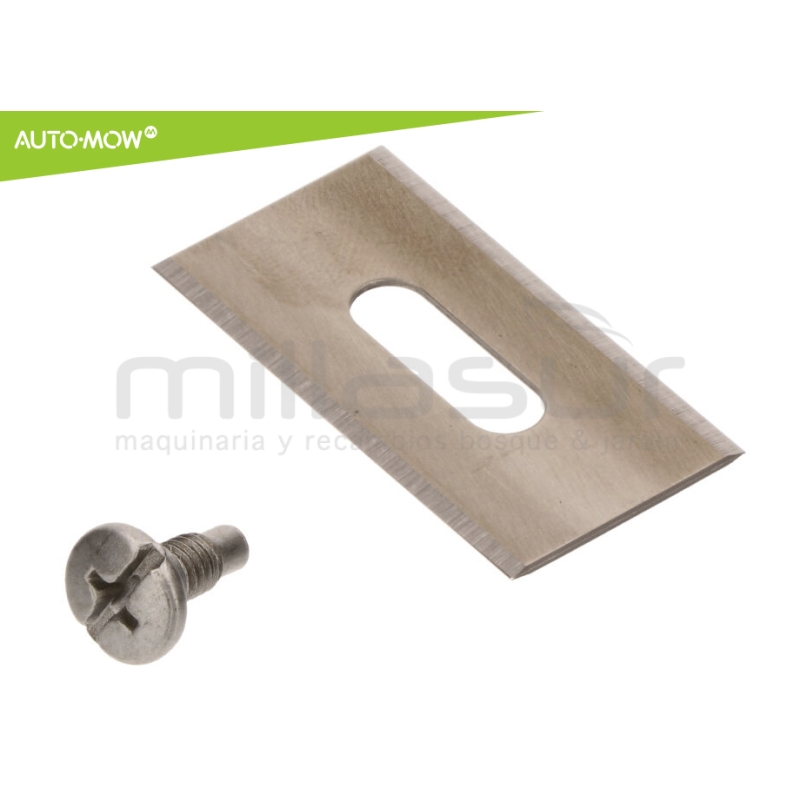 JUEGO 3 CUCHILLAS ALTA RESITENCIA C/ TORNILLOS ROBOT CORTAC. HUSQVARNA - motoscamaralweb.com