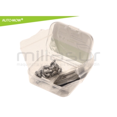 JUEGO 9 CUCHILLAS ALTA RESITENCIA C/ TORNILLOS ROBOT CORTAC. HUSQVARNA - motoscamaralweb.com