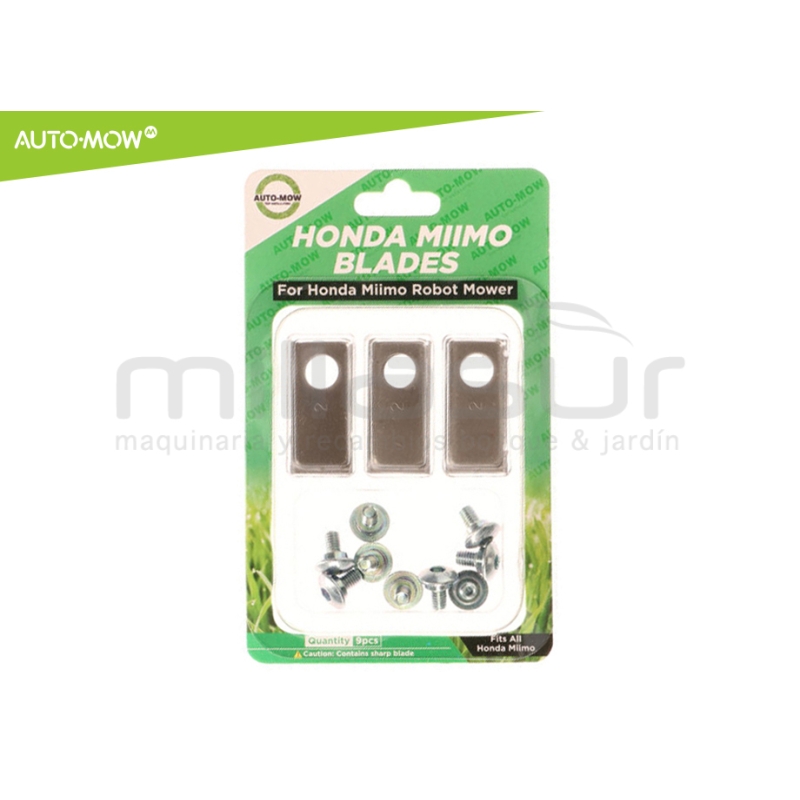 JUEGO 9 CUCHILLAS Y TORNILLOS ROBOT CORTACESPED HONDA MIIMO - motoscamaralweb.com