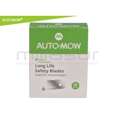 JUEGO 30 CUCHILLAS ALTA DURACION 0.66mm C/ TORNILLOS ROBOT CORTAC. HUSQVARNA - motoscamaralweb.com