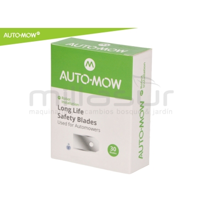 JUEGO 30 CUCHILLAS ALTA DURACION 0.66mm C/ TORNILLOS ROBOT CORTAC. HUSQVARNA - motoscamaralweb.com