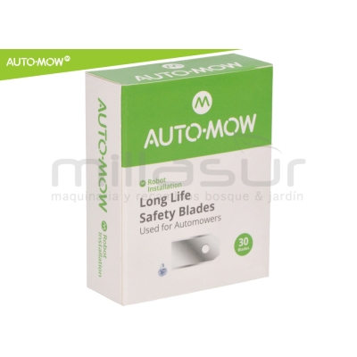 JUEGO 30 CUCHILLAS ALTA DURACION 0.66mm C/ TORNILLOS ROBOT CORTAC. HUSQVARNA - motoscamaralweb.com