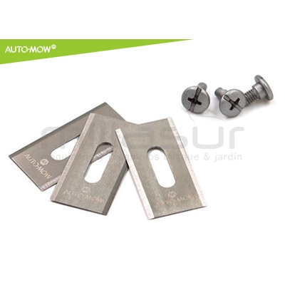 JUEGO 30 CUCHILLAS ALTA RESITENCIA C/ TORNILLOS ROBOT CORTAC. HUSQVARNA - motoscamaralweb.com