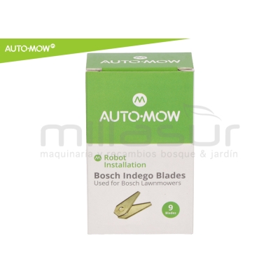 JUEGO 9 CUCHILLAS Y TORNILLOS ROBOT CORTACESPED BOSCH INDEGO - motoscamaralweb.com