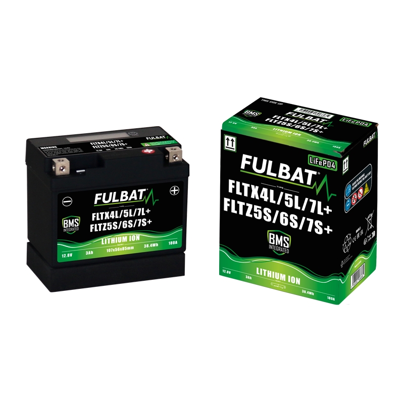 BATERIA MOTO FLTX4L/5L/7L+ - FLTZ5S/6S/7S+ 12V LI-ION 38.4Wh - 180A (107 x 56 x 85) +DER. - motoscamaralweb.com