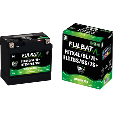 BATERIA MOTO FLTX4L/5L/7L+ - FLTZ5S/6S/7S+ 12V LI-ION 38.4Wh - 180A (107 x 56 x 85) +DER. - motoscamaralweb.com