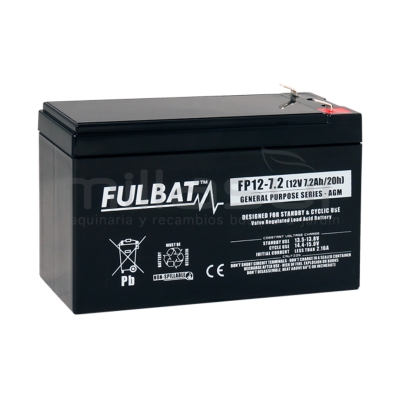 BATERIA VRLA FP12-7 7.2AH ( 150 x 65 x 95 ) - CASTEL G. -DER P18B - motoscamaralweb.com