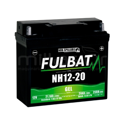 BATERIA GEL NH12-20 20 AH (182 x 77 x 168) +DER - 200A CCA - motoscamaralweb.com