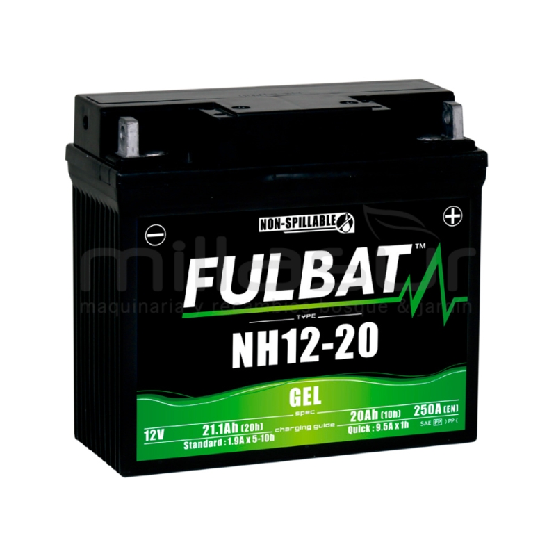 BATERIA GEL NH12-20 20 AH (182 x 77 x 168) +DER - 200A CCA - motoscamaralweb.com