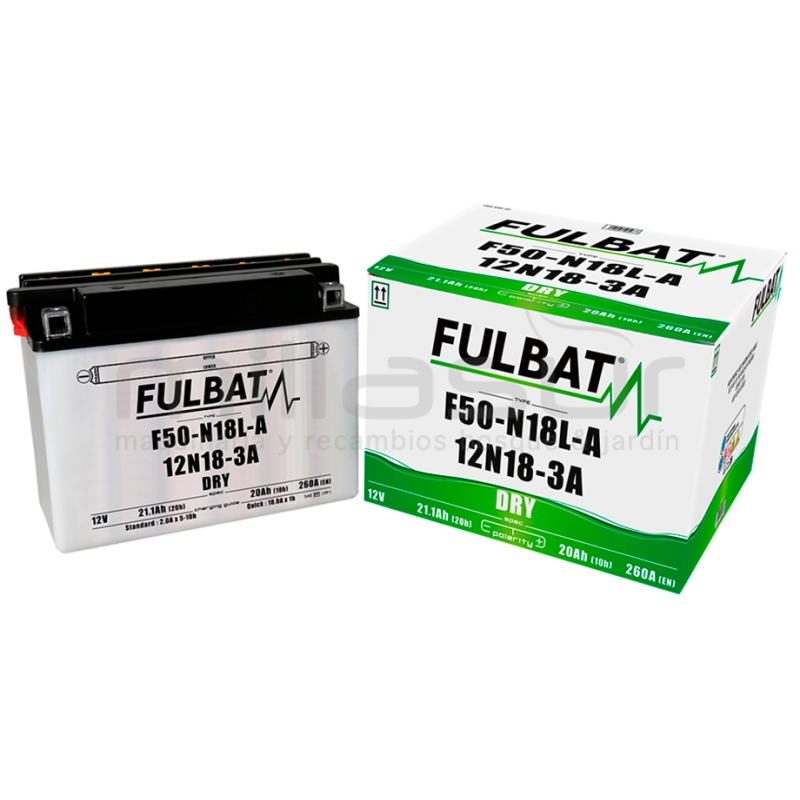 BATERIA MOTO F50-N18L-A / 12N18-3A ACIDO 21.1Ah (205 X 90 X 162) +DER - motoscamaralweb.com