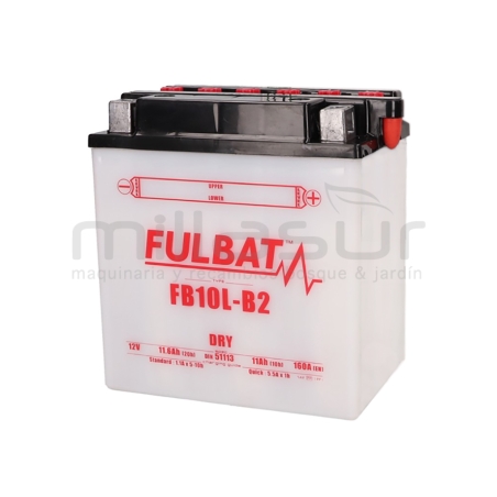 BATERIA MOTO FB10L-B2 ACIDO 11Ah (135 X 90 X 145) +DER (RESPIRO DRCH) - motoscamaralweb.com