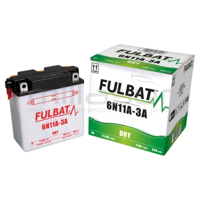 BATERIA 6V 6N11A-3A ACIDO 11 Ah (122 x 62 x 131) - IZQ. - motoscamaralweb.com