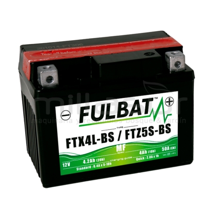 BATERIA MOTO FTX4L-BS 12V LIBRE MANTENIMIENTO 3.2Ah (113 x 70 x 85) +DER. - motoscamaralweb.com