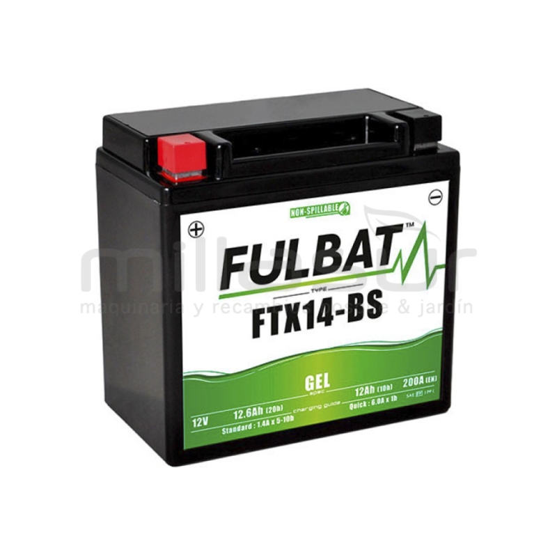 BATERIA MOTO FTX14-BS 12V LIBRE MANTENIMIENTO 12.6Ah (150 x 87 x 145) -DER. - motoscamaralweb.com