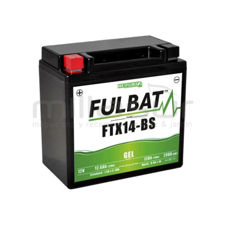 BATERIA MOTO FTX14-BS 12V LIBRE MANTENIMIENTO 12.6Ah (150 x 87 x 145) -DER. - motoscamaralweb.com