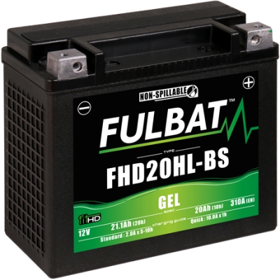 BATERIA MOTO FHD20HL-BS 12V GEL 20 Ah (175 x 87 x 155) +DER. - motoscamaralweb.com