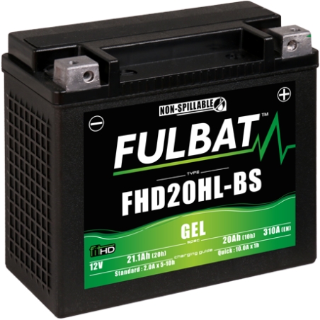 BATERIA MOTO FHD20HL-BS 12V GEL 20 Ah (175 x 87 x 155) +DER. - motoscamaralweb.com