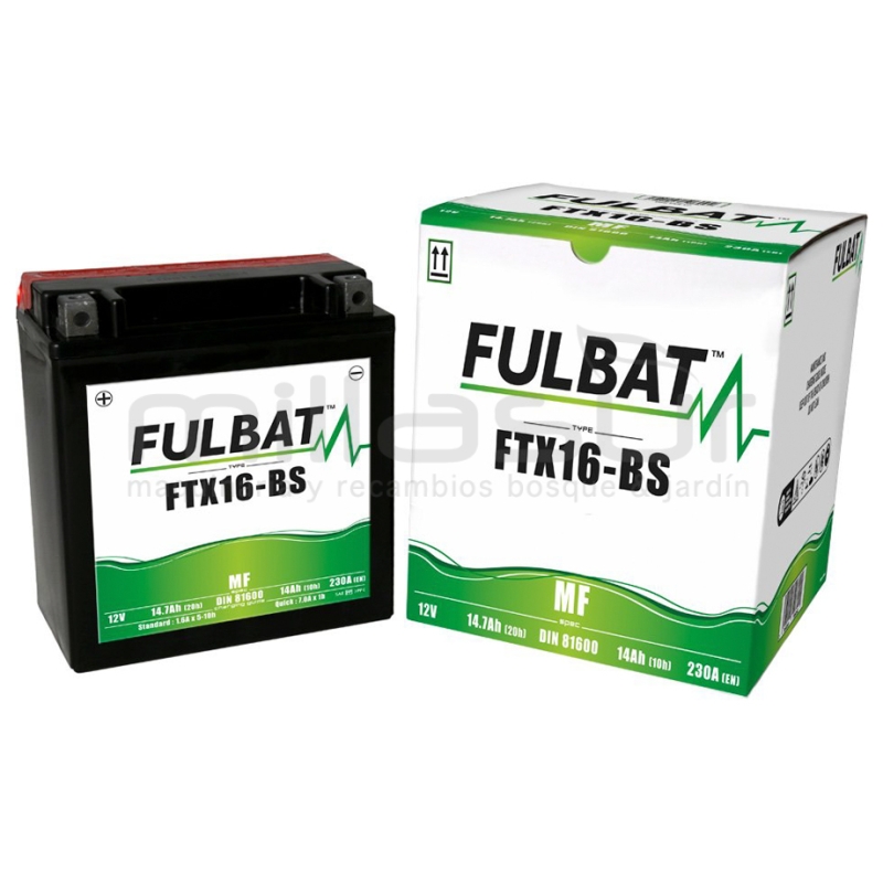 BATERIA MOTO FTX16-BS 12V LIBRE MANTENIMIENTO 14Ah (150 x 87 x 161) -DER. - motoscamaralweb.com